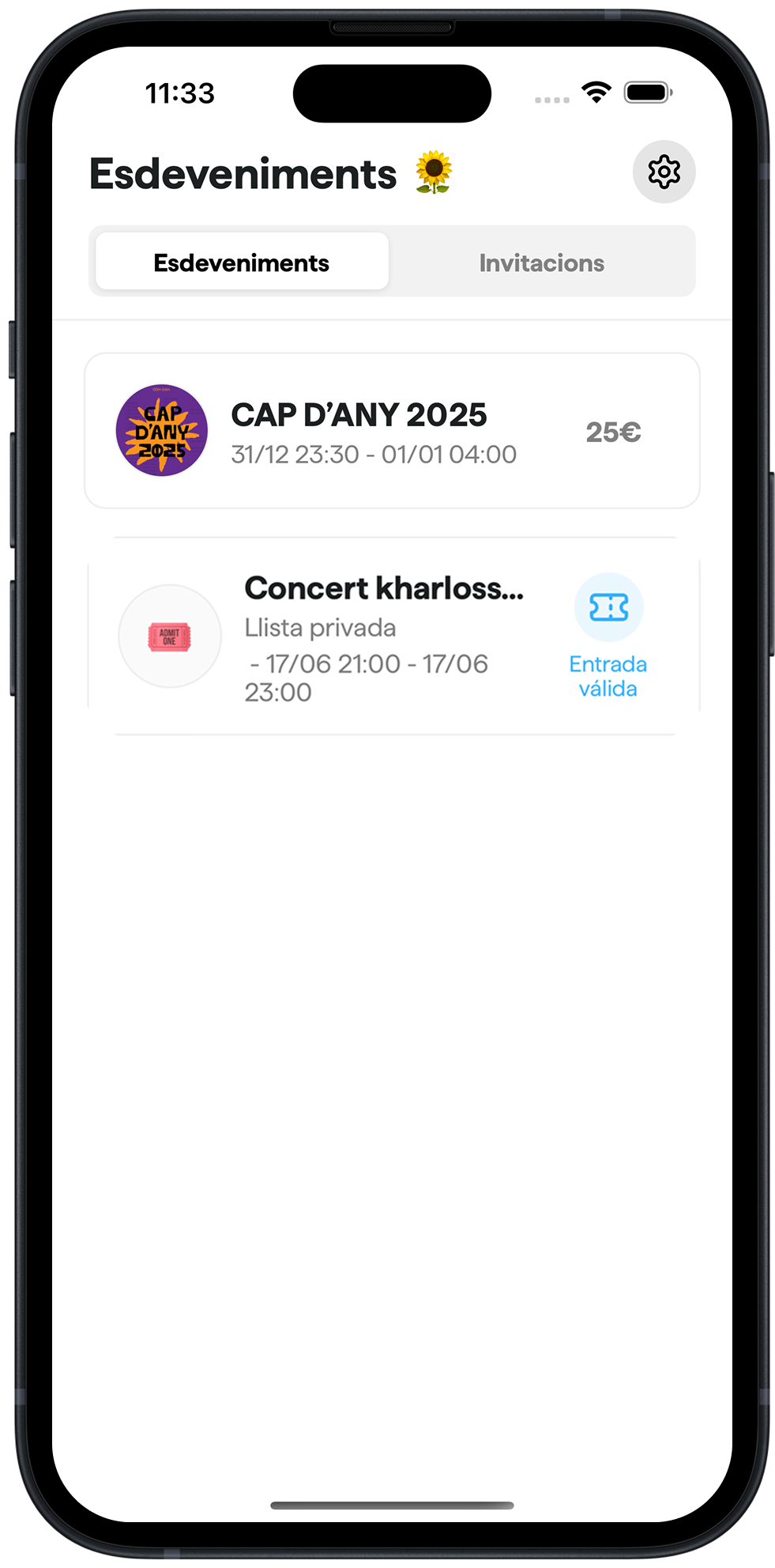 Esdeveniments i Llistes